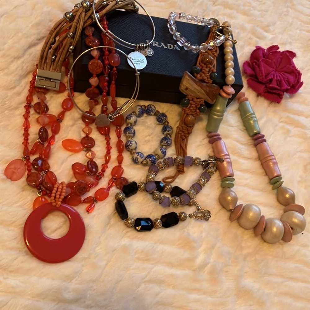 Bundle Vintage Costume Jewelry Necklaces & Bracel… - image 1