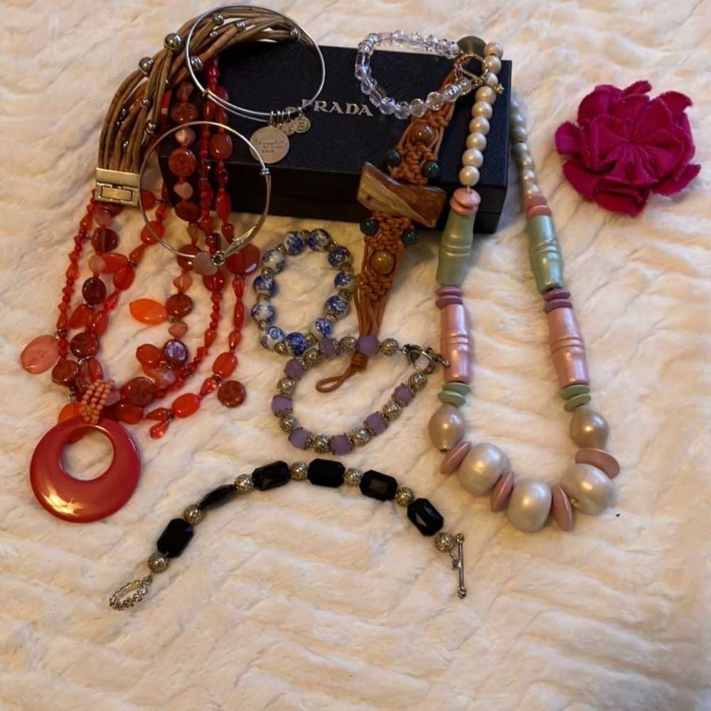 Bundle Vintage Costume Jewelry Necklaces & Bracel… - image 2