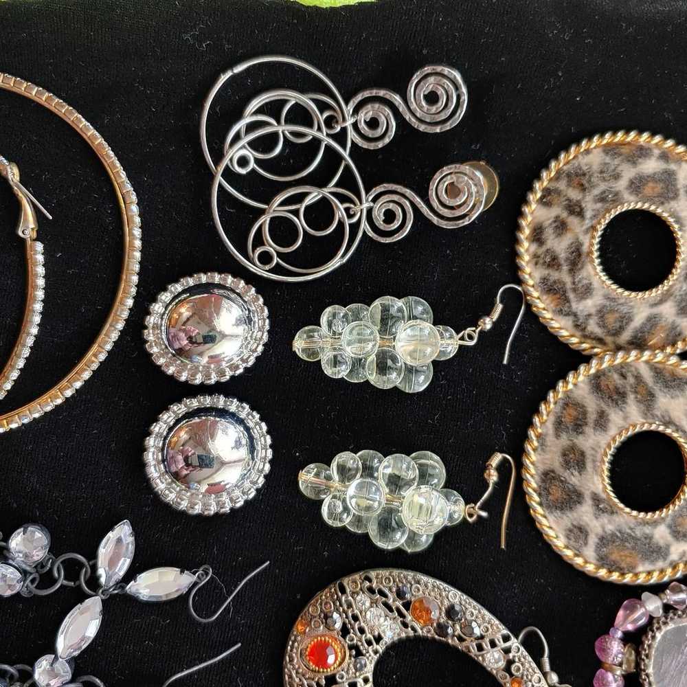 Costume Jewelry large earring lot - image 11