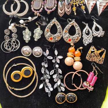 Costume Jewelry large earring lot - image 1