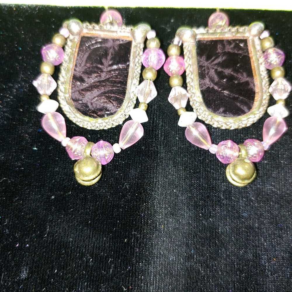 Costume Jewelry large earring lot - image 2