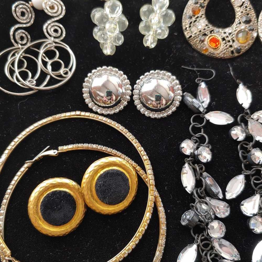 Costume Jewelry large earring lot - image 7