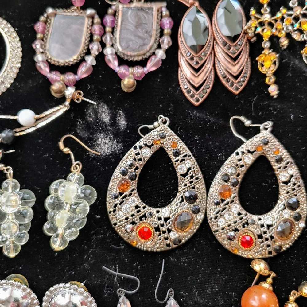 Costume Jewelry large earring lot - image 9