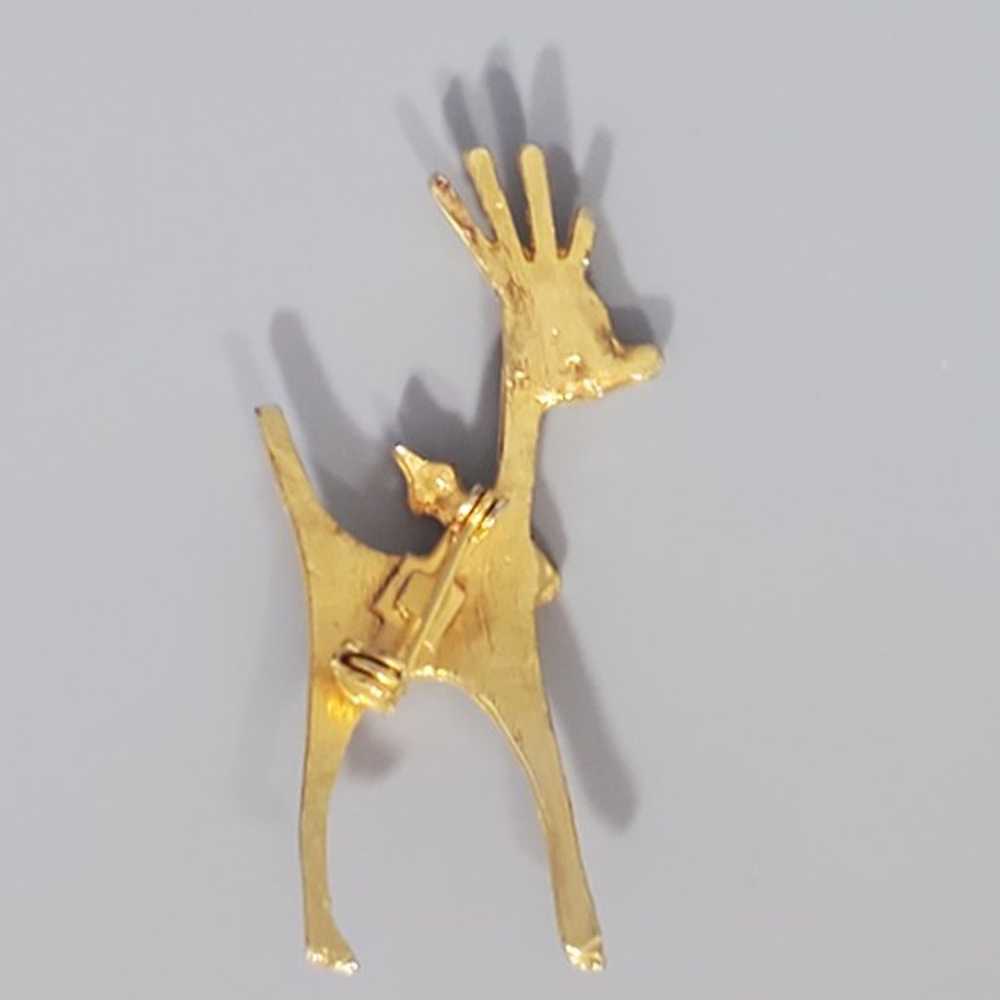 Reindeer Christmas pin brooch Vintage 1950-60 mid… - image 2