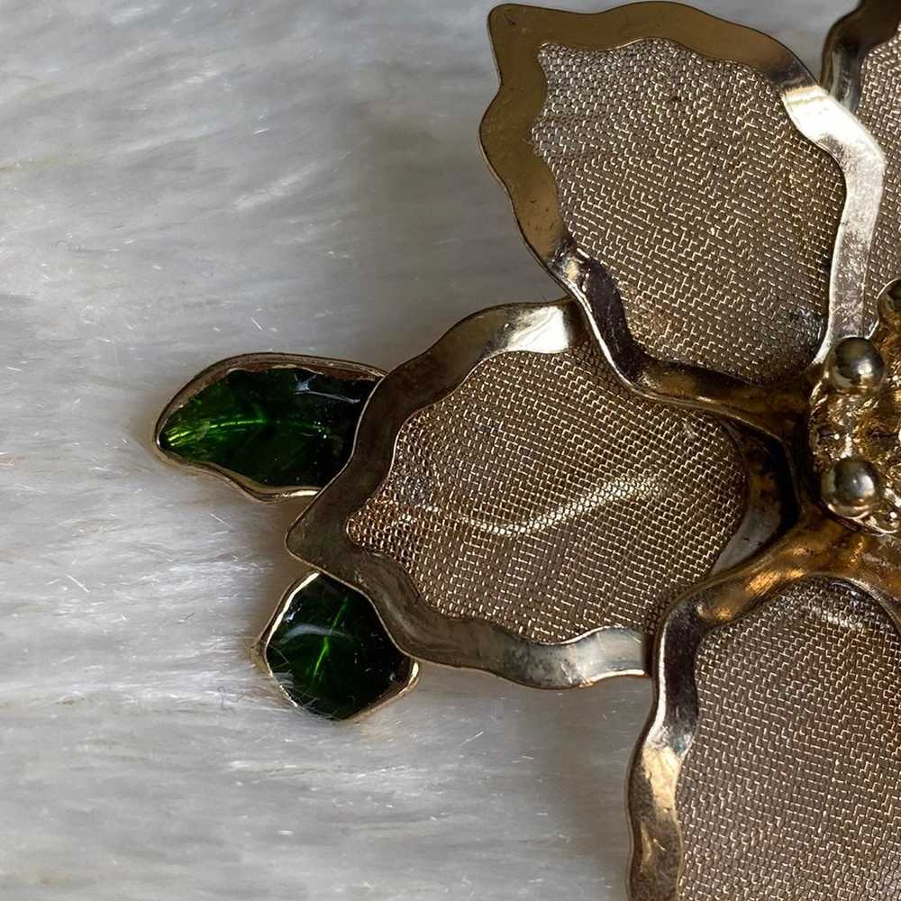 Vintage Kenneth Cole Poinsettia Pin Brooch - image 4