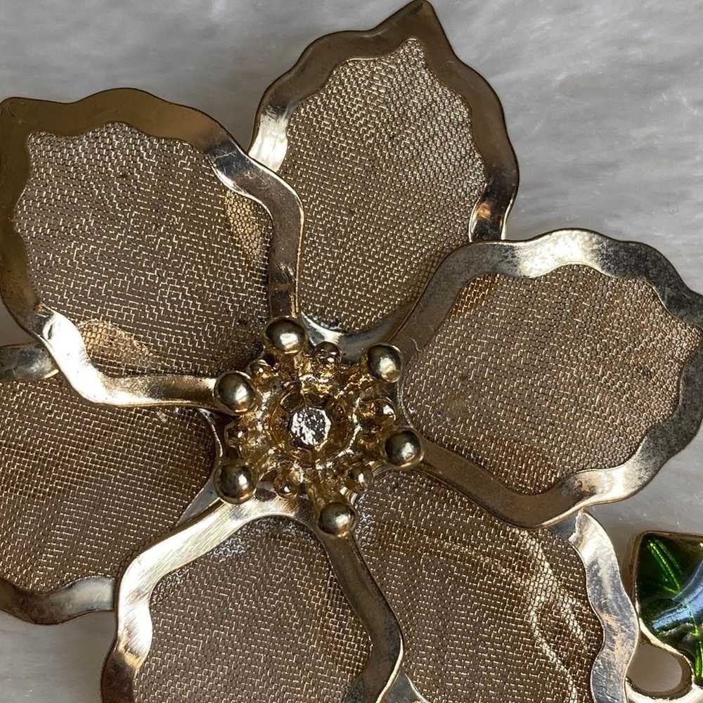 Vintage Kenneth Cole Poinsettia Pin Brooch - image 6