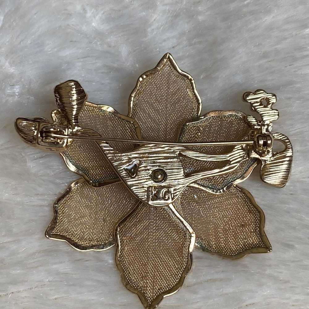 Vintage Kenneth Cole Poinsettia Pin Brooch - image 7