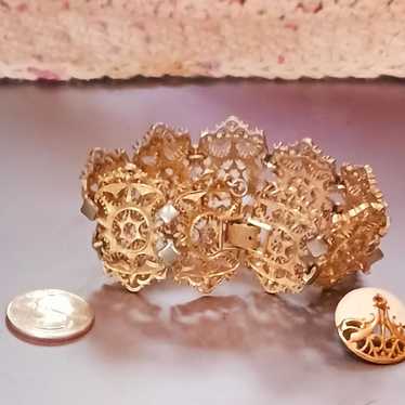 Gold vintage Moni set of filigree silver and matc… - image 1