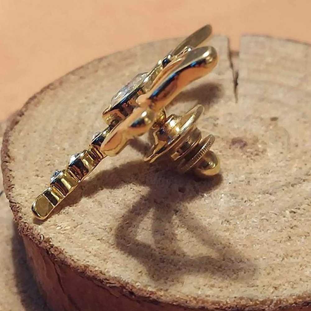 Vintage Avon Dragonfly Crystal Pin - image 2