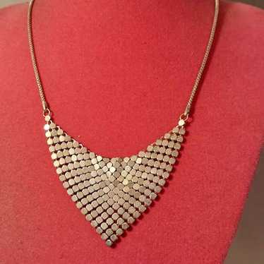 Vintage 1980's Silver Mesh Necklace - image 1