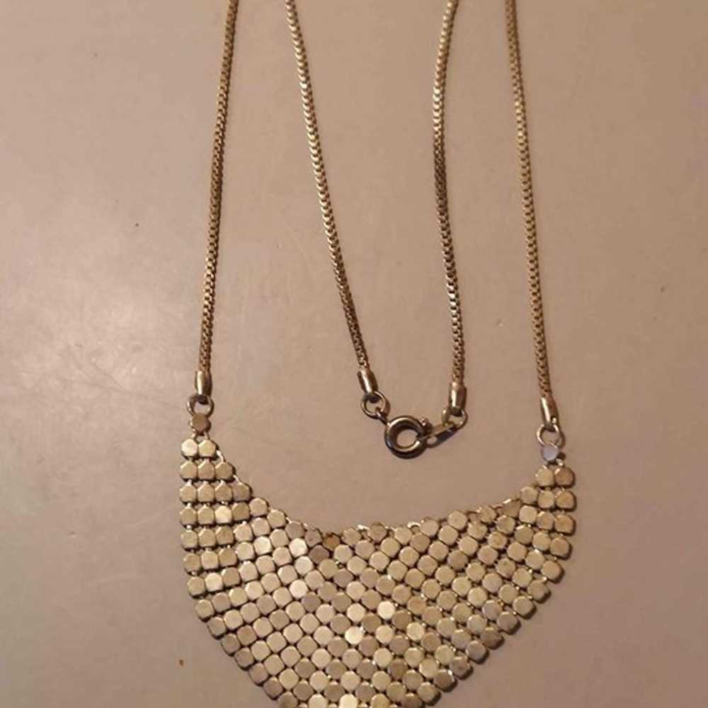 Vintage 1980's Silver Mesh Necklace - image 5