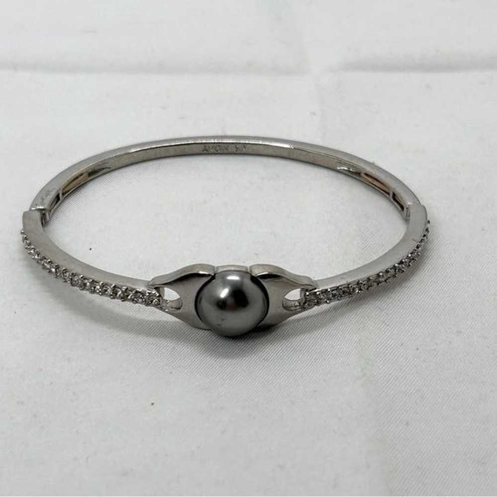 Avon, Vintage Silver Bracelet With Steel Gray Pea… - image 7