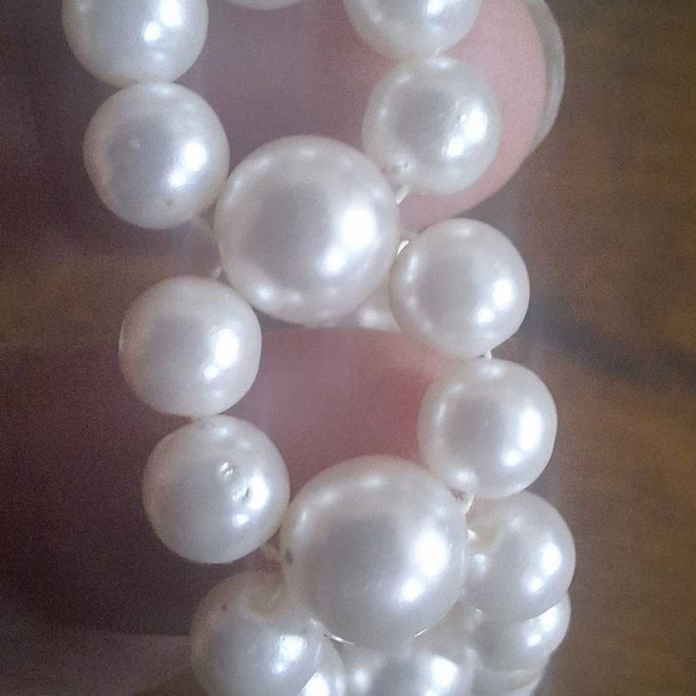 Vintage Faux Pearl Woven Choker Necklace - image 6