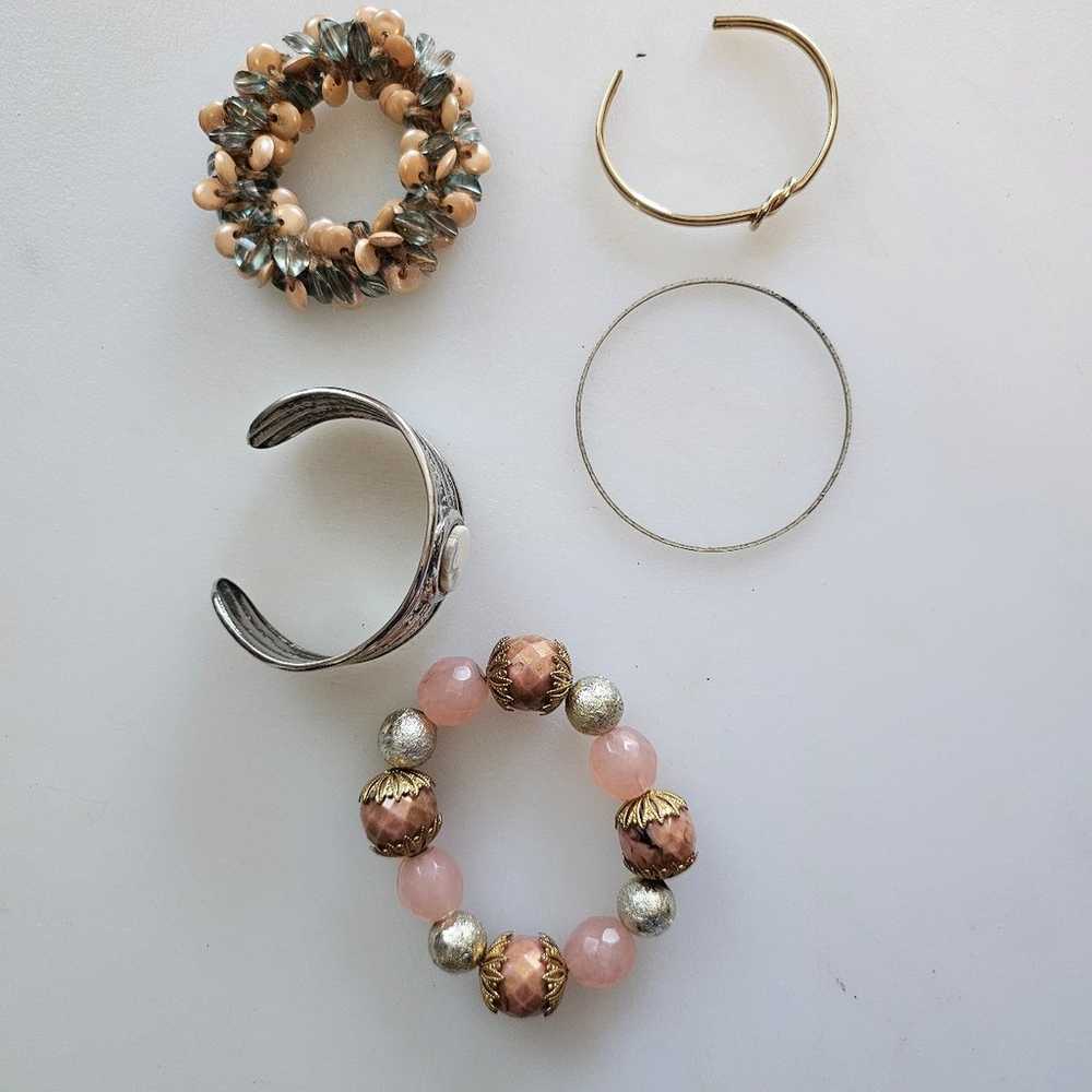 Bundle of 5 Vintage Bracelets 70s 80s - image 1