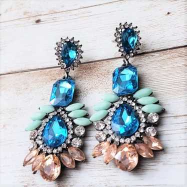 Vintage Earrings for Pierced Ears - Statement Gem… - image 1