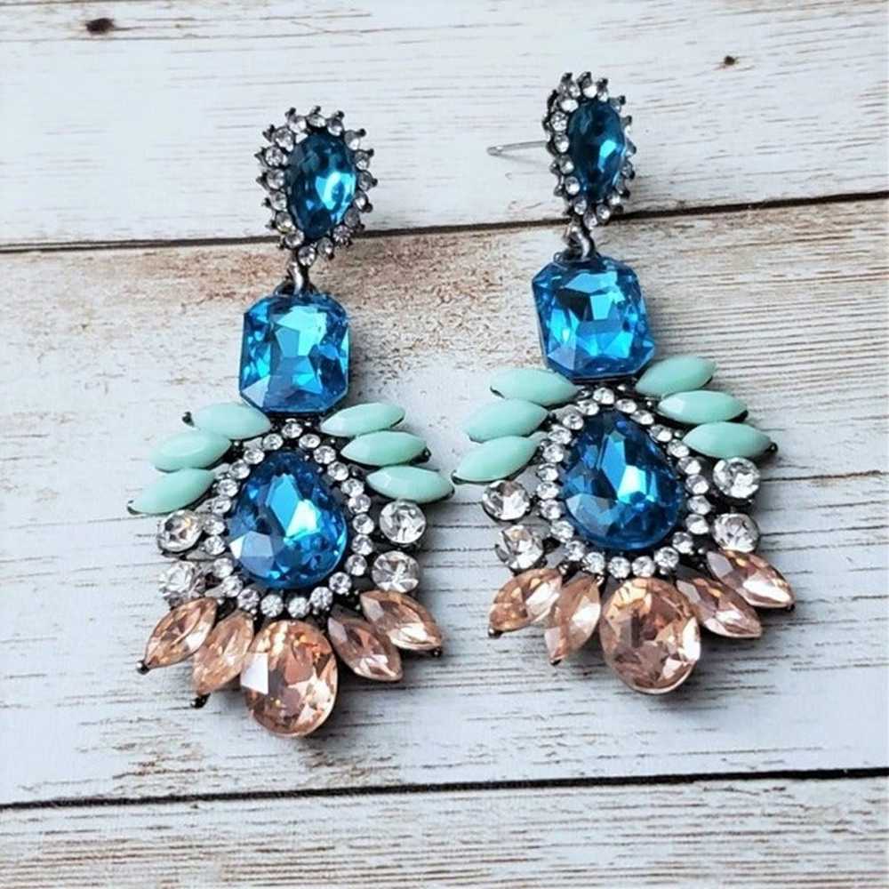 Vintage Earrings for Pierced Ears - Statement Gem… - image 2