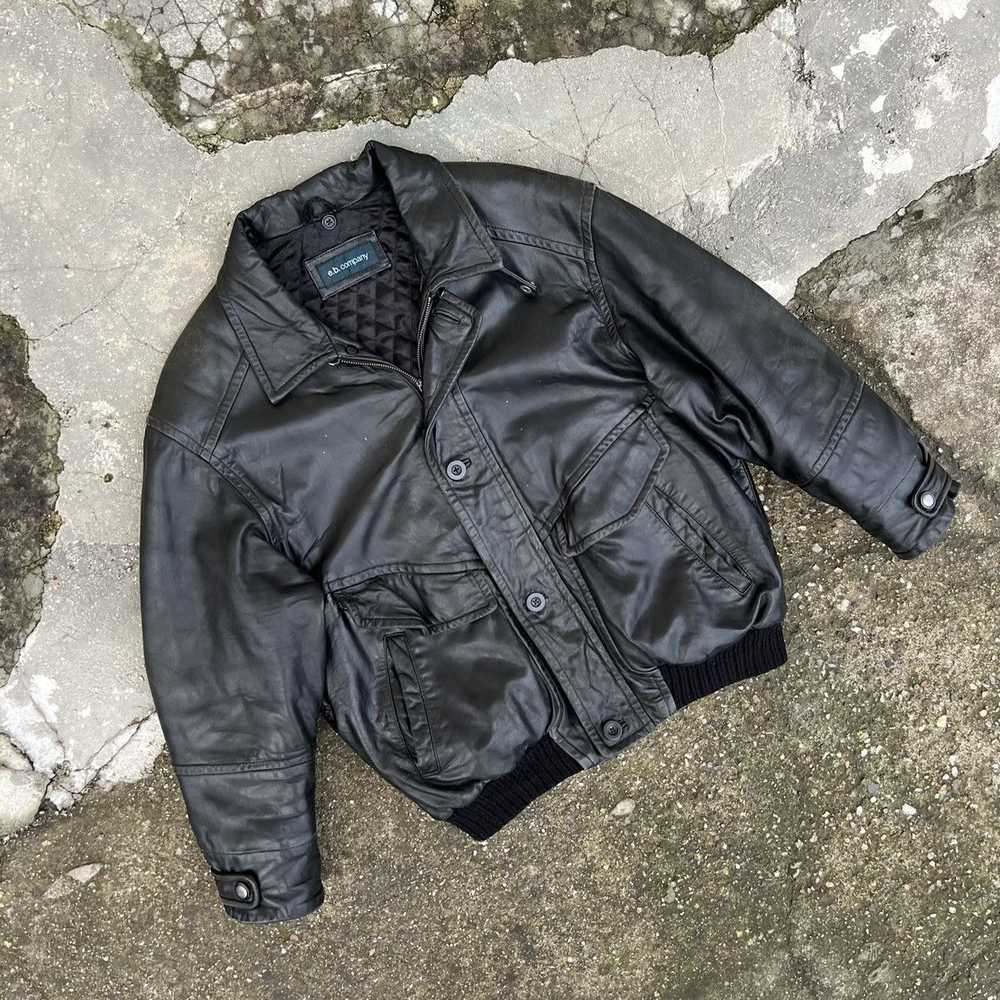 Leather × Leather Jacket × Vintage Vintage Genuin… - image 2