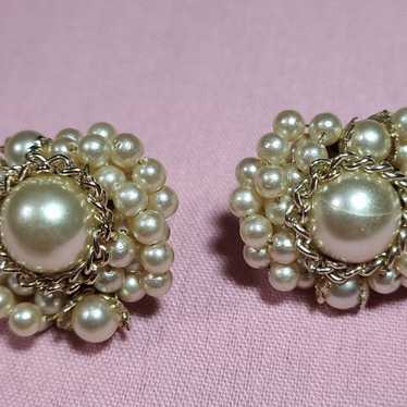 FAUX PEARL Earrings Vintage - image 1