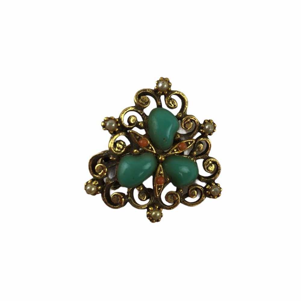 Vintage Costume Jewelry Green Earrings - image 4