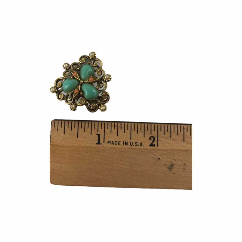 Vintage Costume Jewelry Green Earrings - image 6