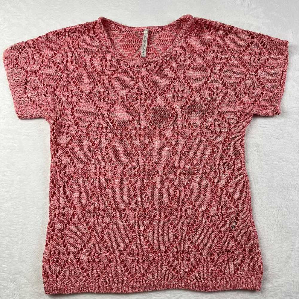 Other Leo & Nicole Medium Crochet Blouse Pink Wom… - image 1