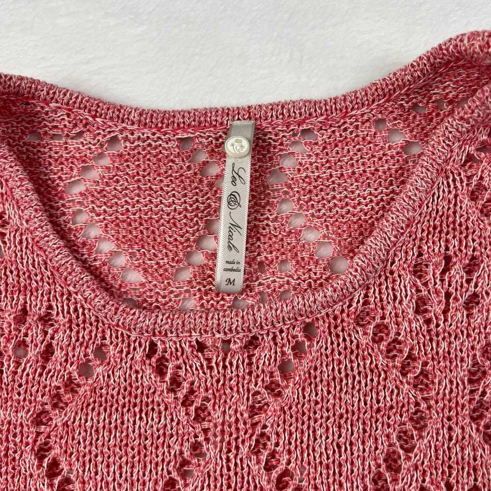 Other Leo & Nicole Medium Crochet Blouse Pink Wom… - image 4