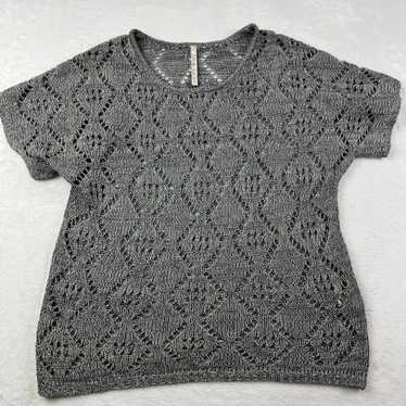 Other Leo & Nicole Medium Crochet Blouse Gray Wome