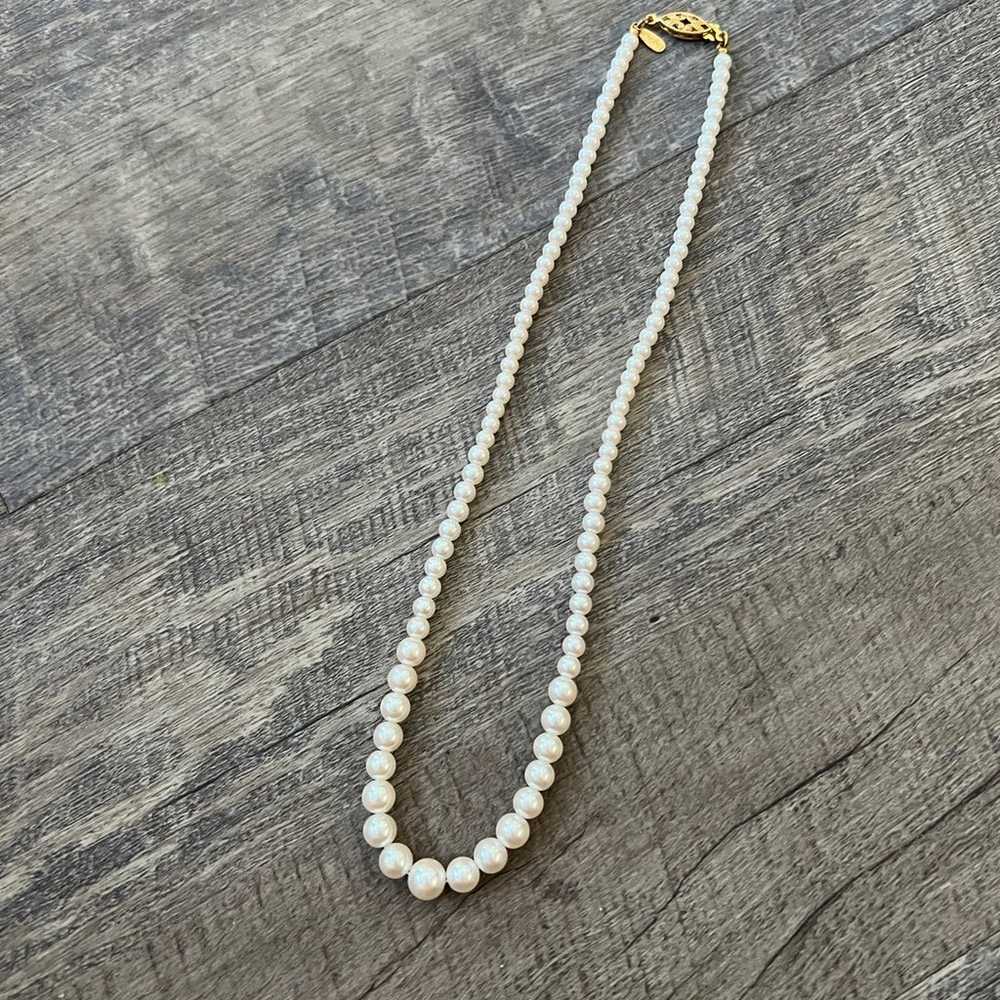 Vintage Napier White Faux Pearl Necklace - image 1