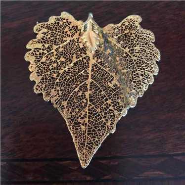 14 kt gold plated leaf - image 1