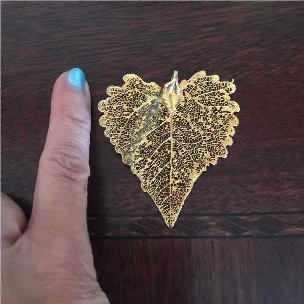 14 kt gold plated leaf - image 3