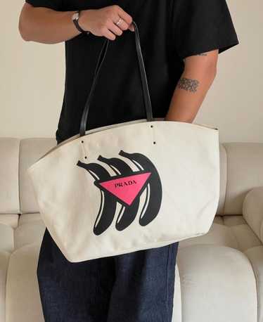 Prada Vintage Prada banana triangle canvas mix lea