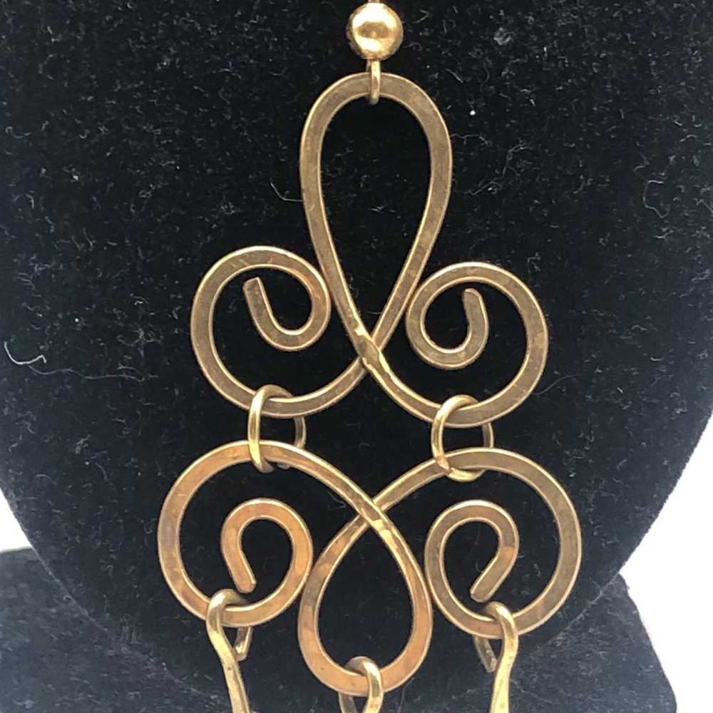 Ornate artisan swirling handmade metal work neckl… - image 2