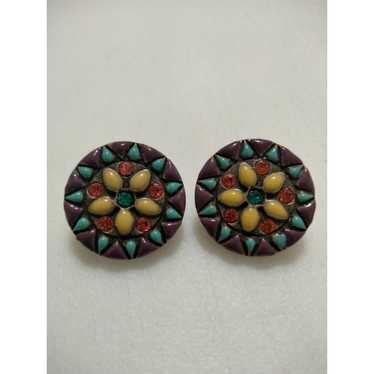 Elegant Chico's copper & multicolored enamels and… - image 1