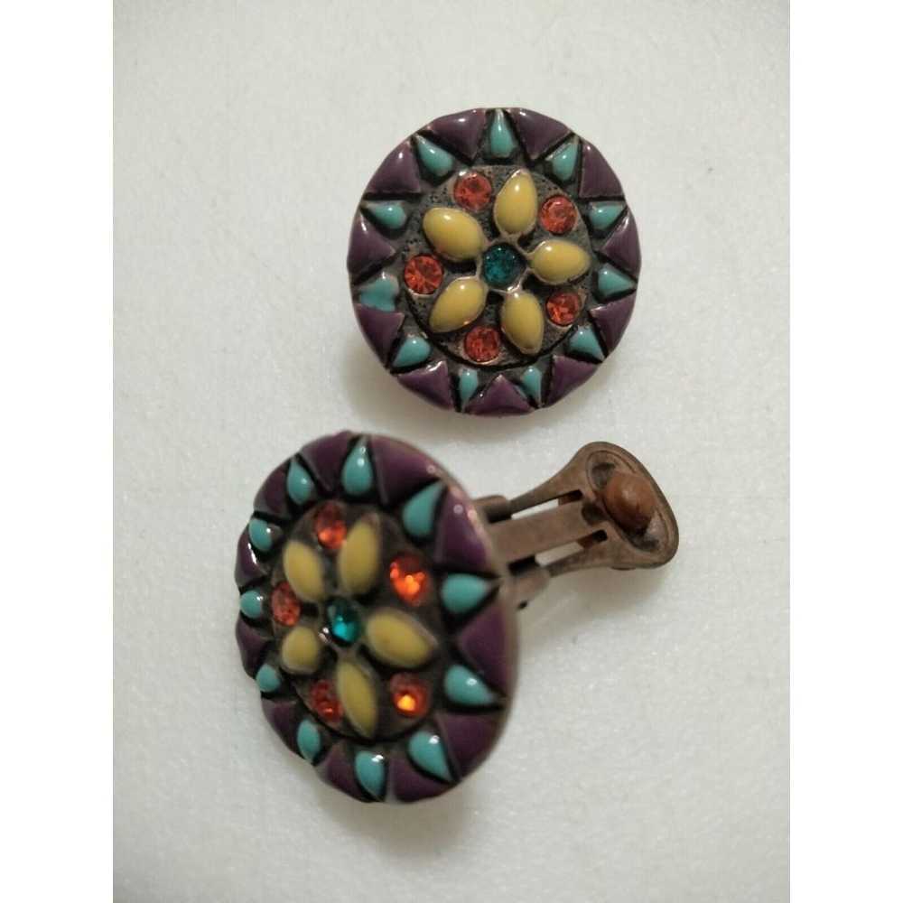 Elegant Chico's copper & multicolored enamels and… - image 2