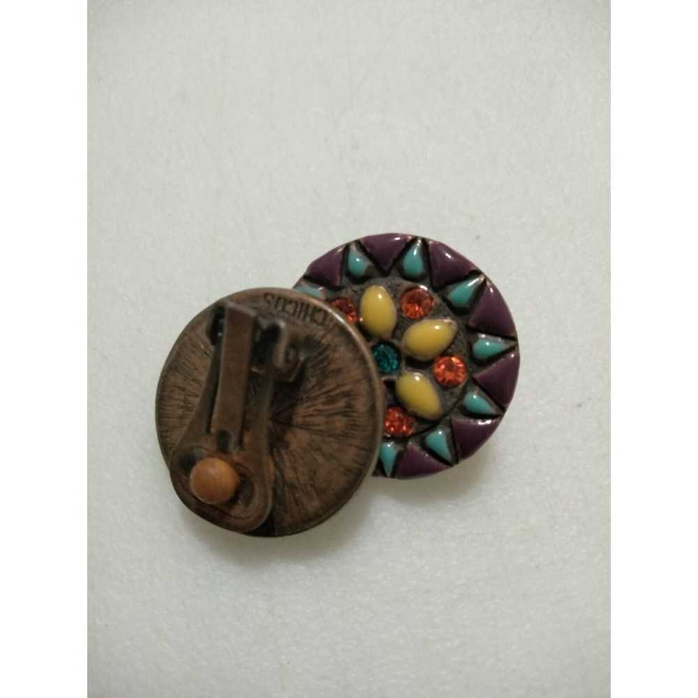 Elegant Chico's copper & multicolored enamels and… - image 3