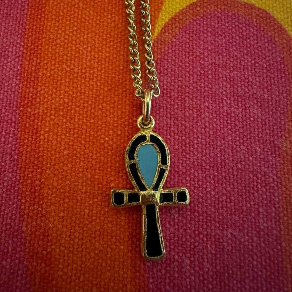 VINTAGE MMA 1976 egypitan ankh Necklace Egyptian … - image 1