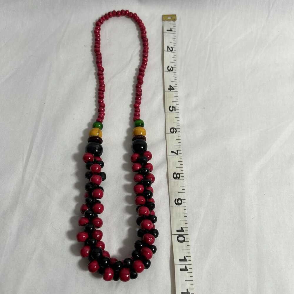 Vintage Red & Black W/ Yellow & Green Graduated W… - image 6