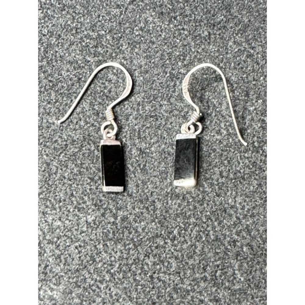 Boma Black Dangle 925 Sterling Silver Earrings - image 3