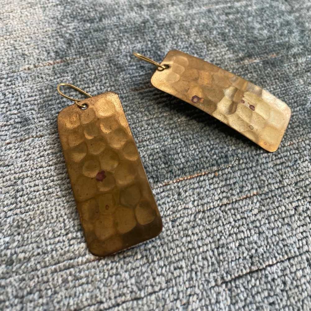 Authentic vintage ‘60s ‘70s hippie hammered brass… - image 2