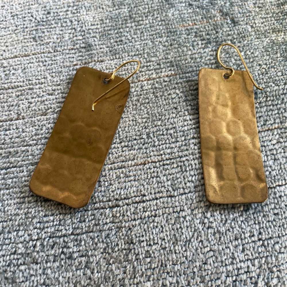 Authentic vintage ‘60s ‘70s hippie hammered brass… - image 3