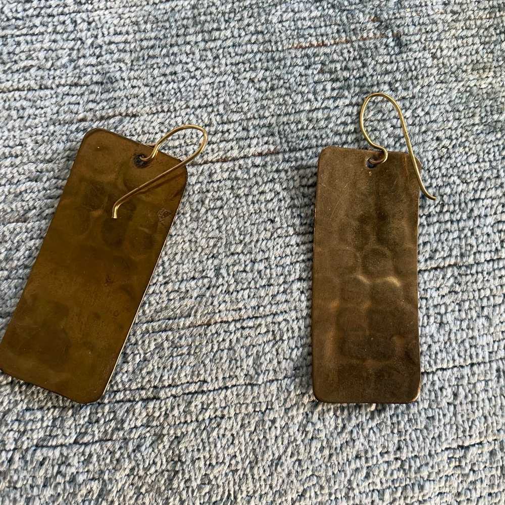 Authentic vintage ‘60s ‘70s hippie hammered brass… - image 5