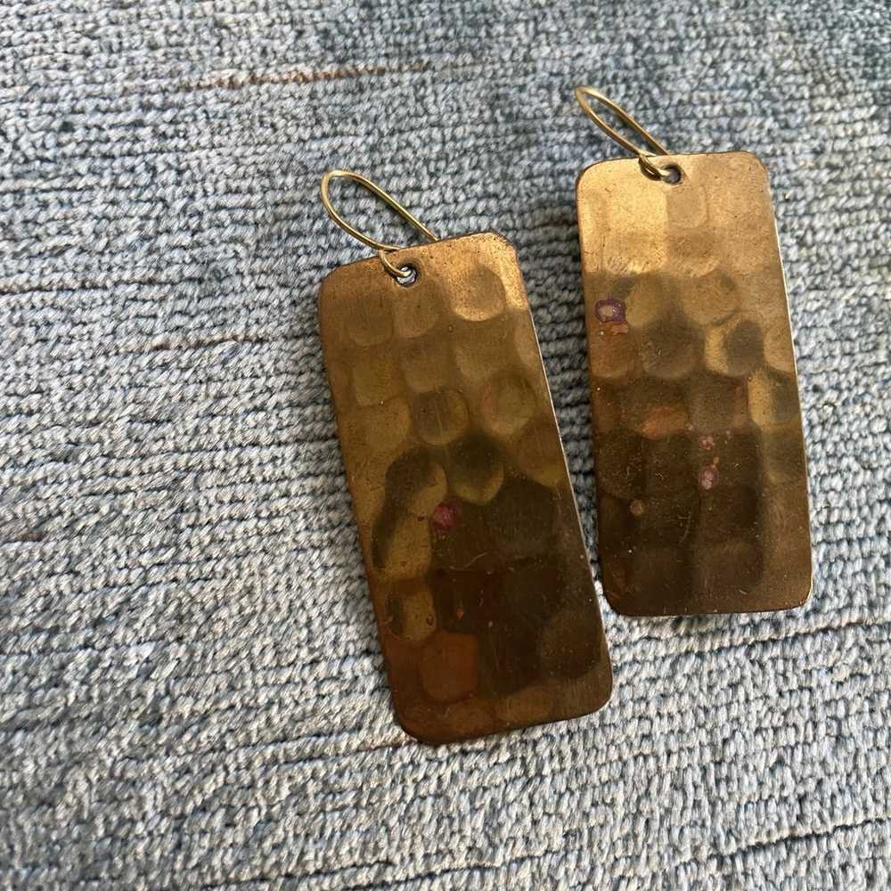 Authentic vintage ‘60s ‘70s hippie hammered brass… - image 7