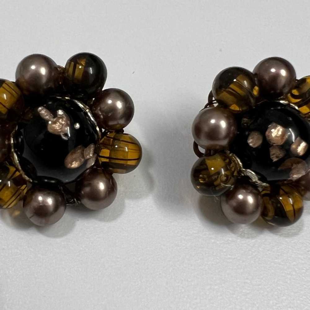 Vintage glass clip earrings from Japan - image 1