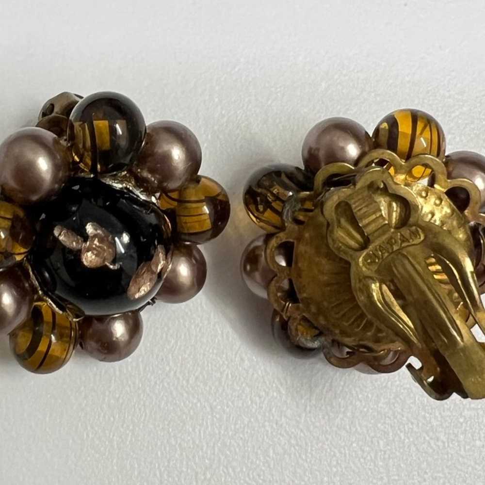 Vintage glass clip earrings from Japan - image 2