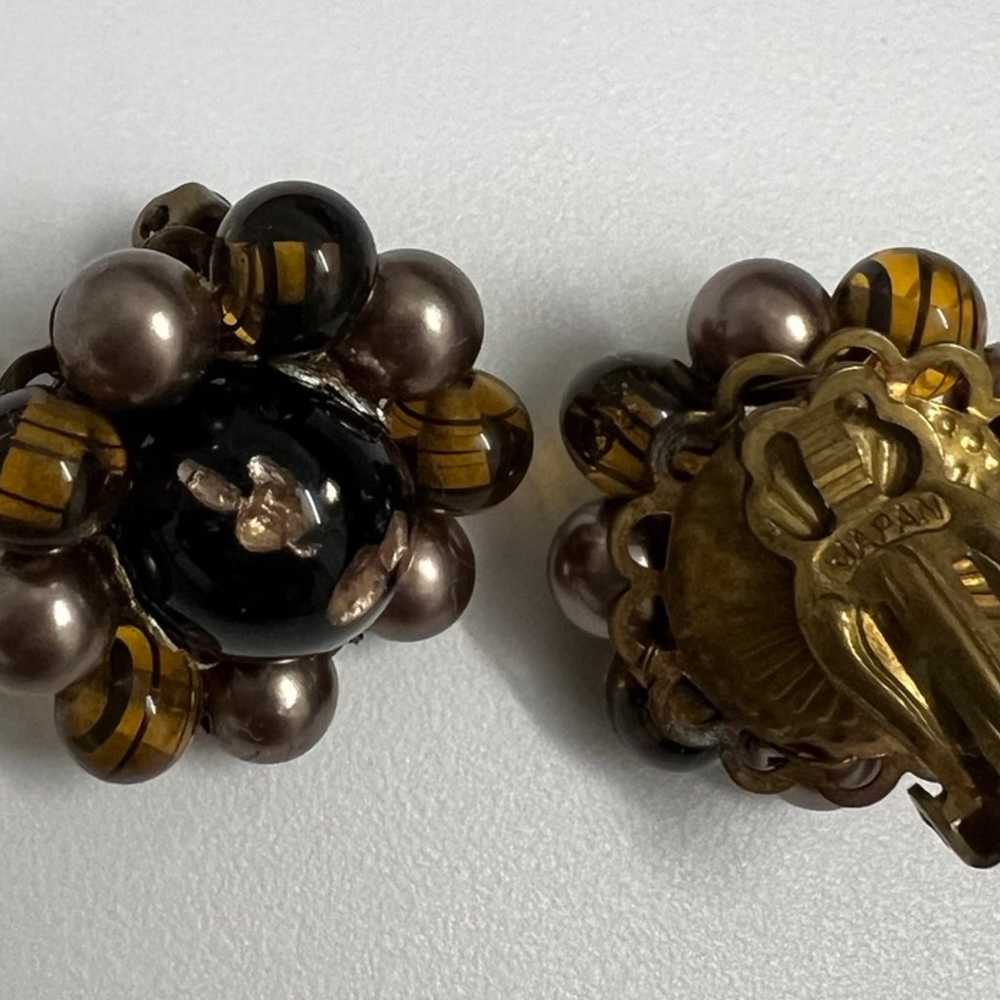 Vintage glass clip earrings from Japan - image 3