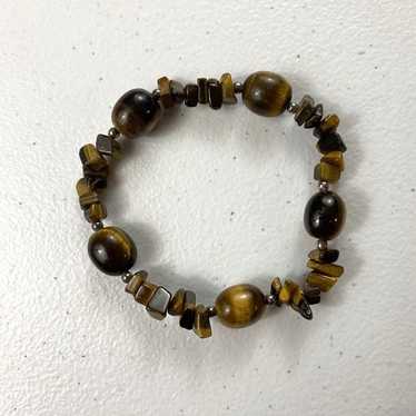 Vintage Tiger’s Eye Bead Stretch Women’s Bracelet - image 1