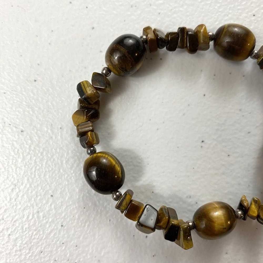 Vintage Tiger’s Eye Bead Stretch Women’s Bracelet - image 3