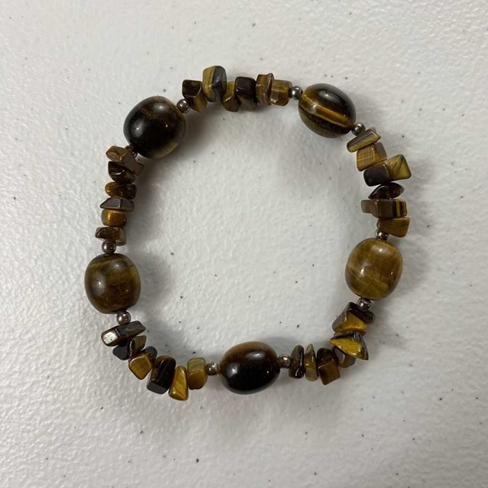 Vintage Tiger’s Eye Bead Stretch Women’s Bracelet - image 5