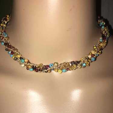 Gorgeous vintage beaded necklace - image 1