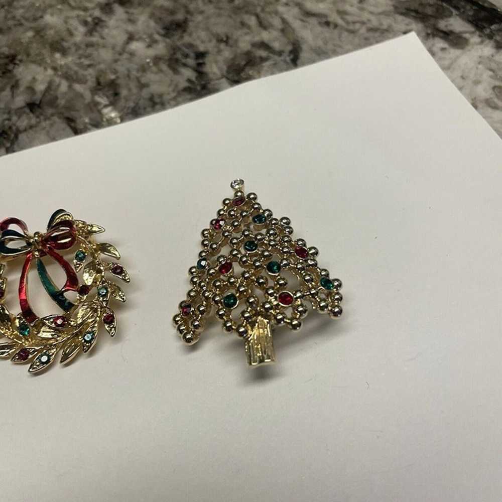 Lot Of 2 Brooch Pins Vintage - Modern Christmas T… - image 3